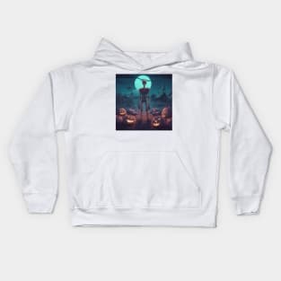 lonely skeleton during halloween Kids Hoodie